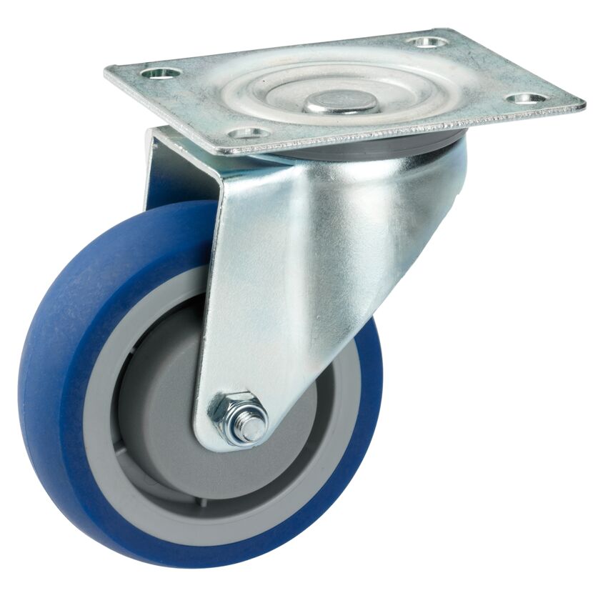 Blaue TPE-Lenkrolle mit Platte