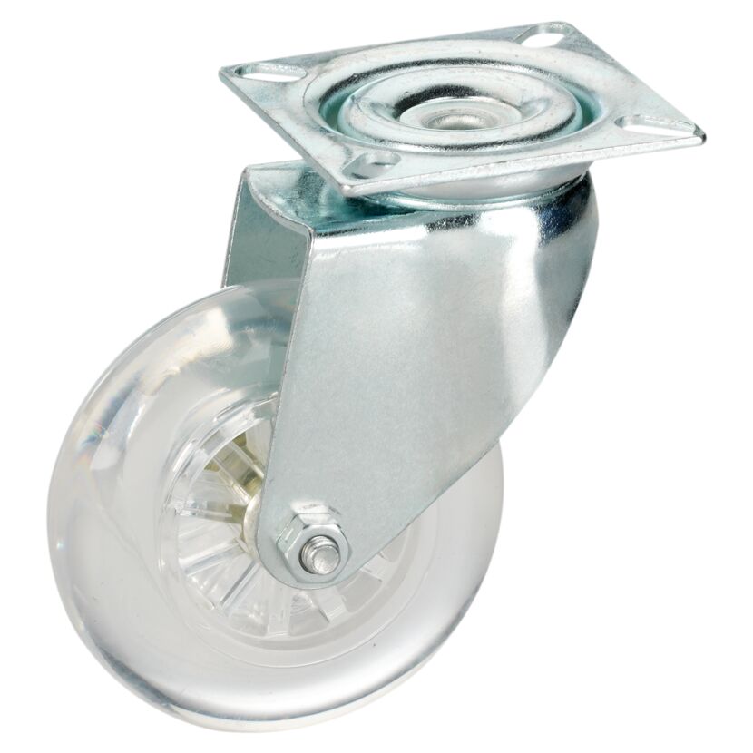 Lenkrolle mit Platte 75 mm