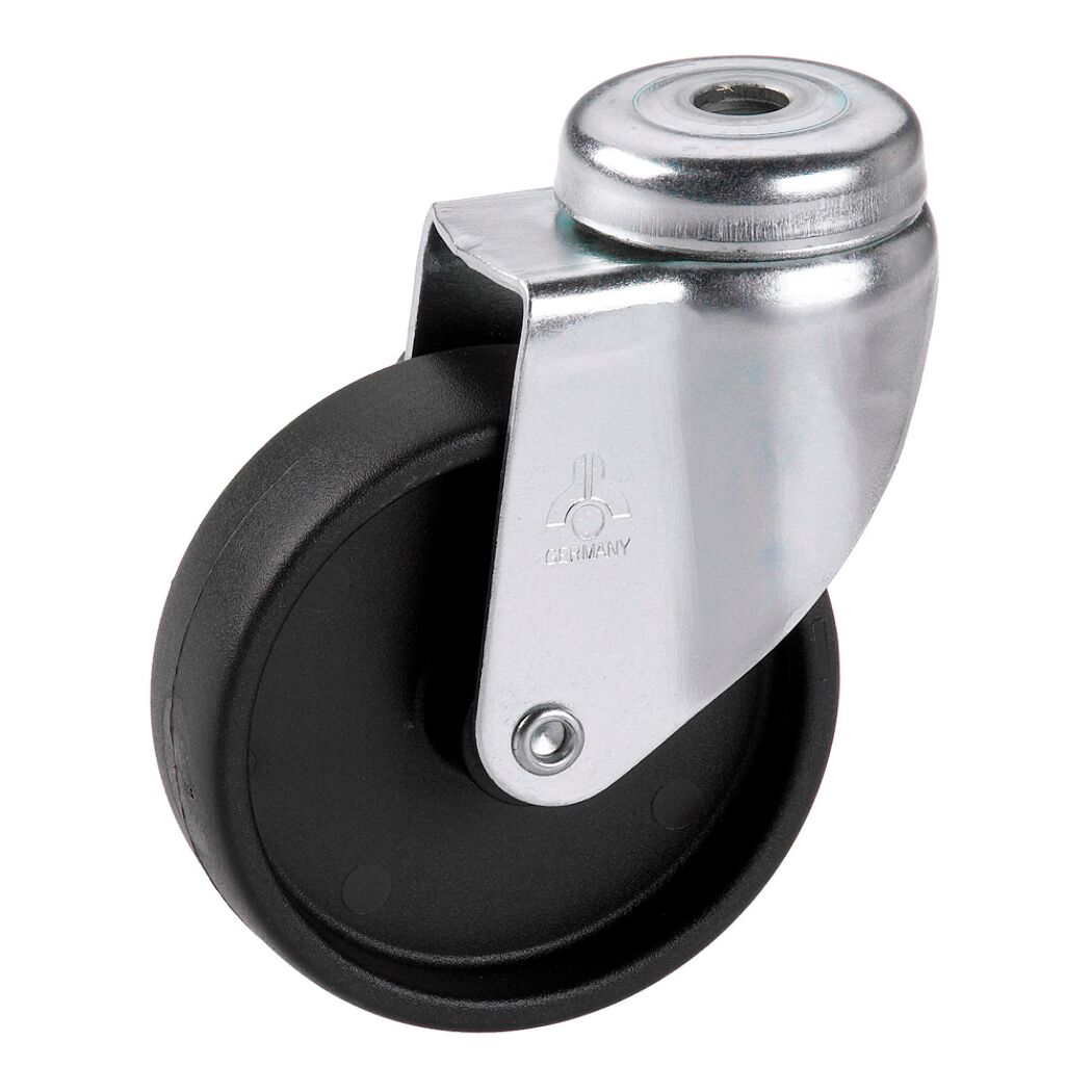 Möbel-Lenkrolle mit Rückenloch 75 mm