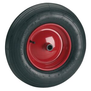 Luftrad Ø 400 mm mit roter Metallfelge, Rollenlager und Rillenprofil
