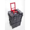 Schwarze Werkzeug Rollbox mit ausgezogenem Griff