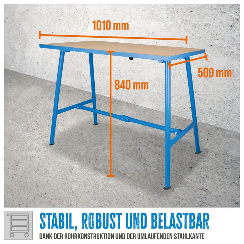 Klappwerkbank 'GWB 100/50F' 109,3 x 51 x 84 cm Belastung 150 kg