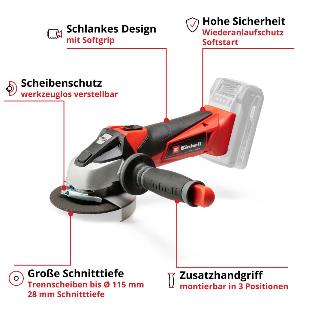 Akku-Winkelschleifer 'TE-AG 18/115 Li - Solo'