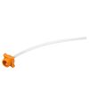 Klarer Schlauch mit orangefarbenem Adapter.