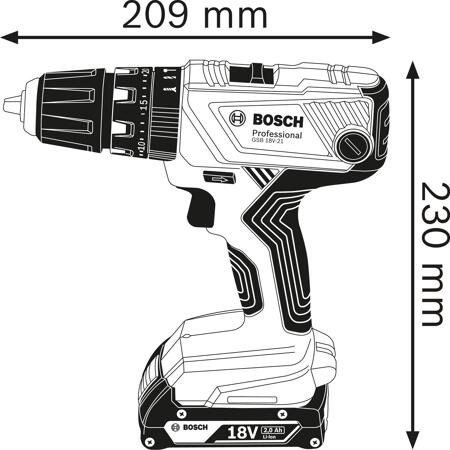 4. Bild von Bosch Akku-Schlagbohrschrauber 'GSB 18V-21 Professional' 3 x 2,0 Ah Akku in L-CASE