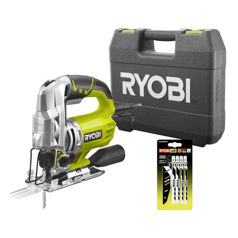 RYOBI Stichsäge mit Koffer und Sägeblättern