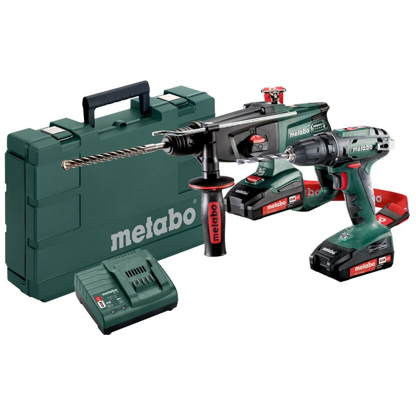 Metabo Akku Combo Set mit Bohrschrauber und Bohrhammer