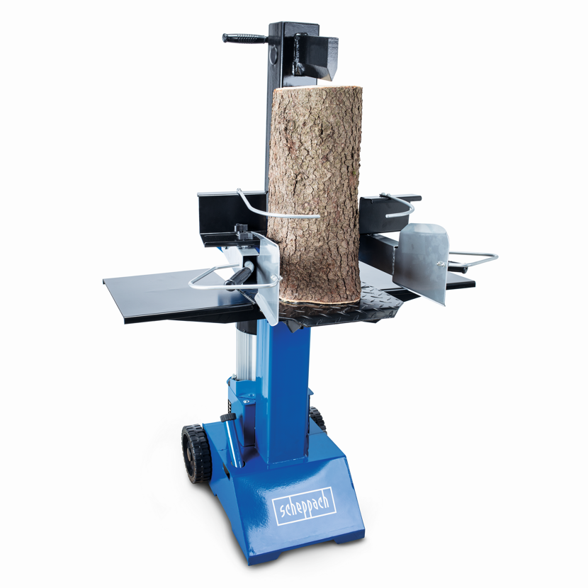 Scheppach Holzspalter HL810 mit Holzstamm