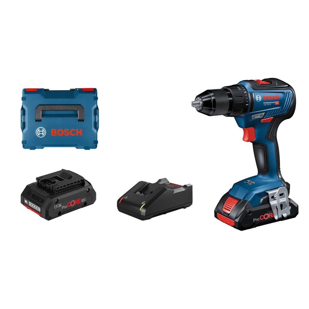 Akku-Bohrschrauber 'GSR 18V-55 Professional' 2x ProCORE 4,0 Ah Akku in L-BOXX