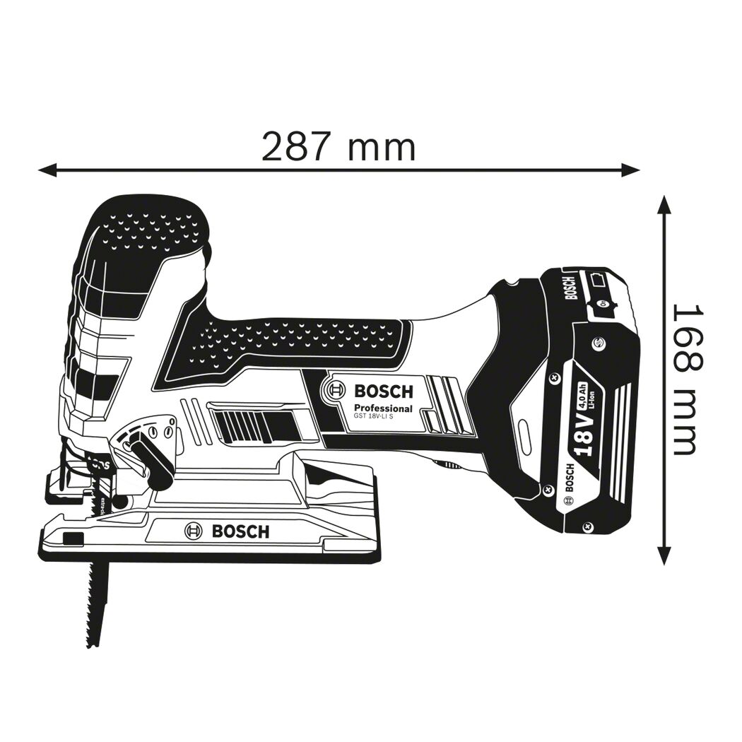 Akku-Stichsäge 'Professional GST 18V-LI S' 18 V ohne Akku, mit Transportbox