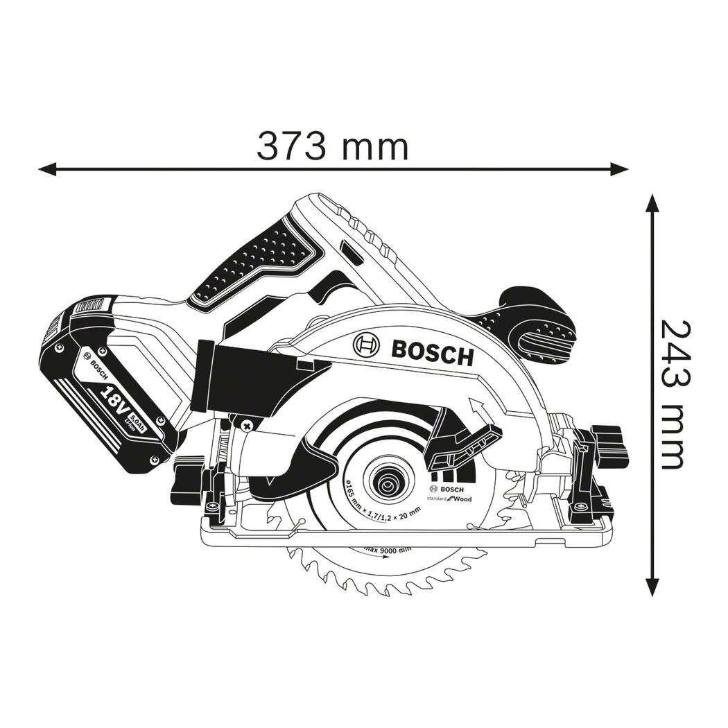 Akku-Handkreissäge 'Professional GKS 18V-57 G' ohne Akku 18 V, mit Transportbox