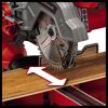 Einhell Zug-Kappsäge TC-SM 216 beim Sägen von Holz.