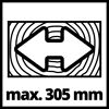 Maximale Schnittbreite 305 mm