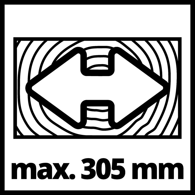 Maximale Schnittbreite 305 mm