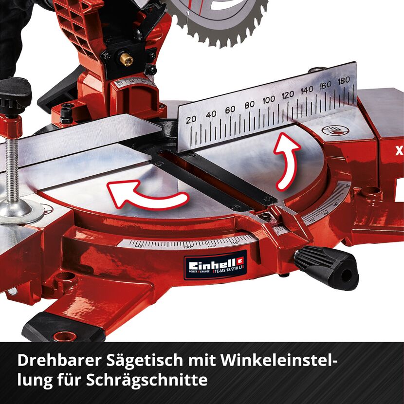 Einhell Akku-Kappsäge TE-MS 18/210 Li mit drehbarem Sägetisch