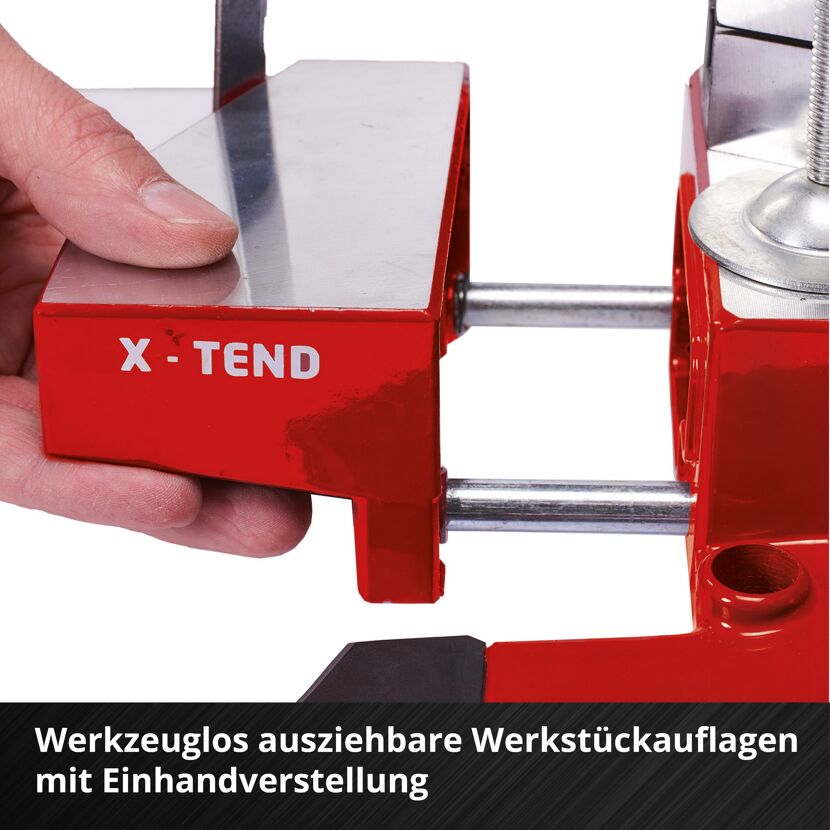 Ausziehbare Werkstückauflage der Akku-Kappsäge TE-MS 18/210 Li-Solo