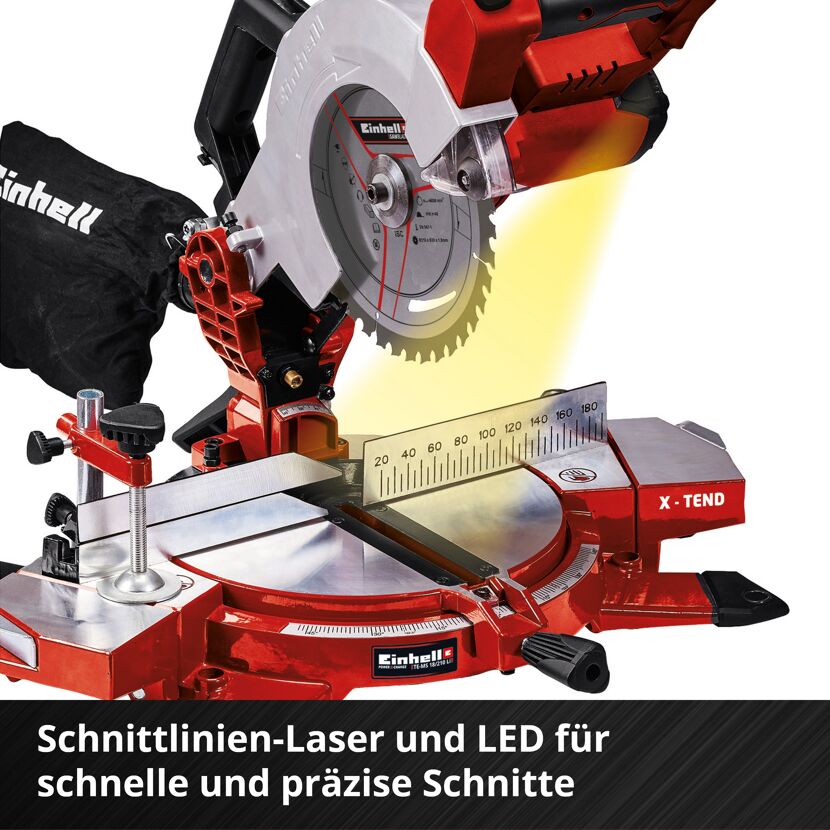 Einhell Akku-Kappsäge TE-MS 18/210 Li mit Schnittlinienlaser