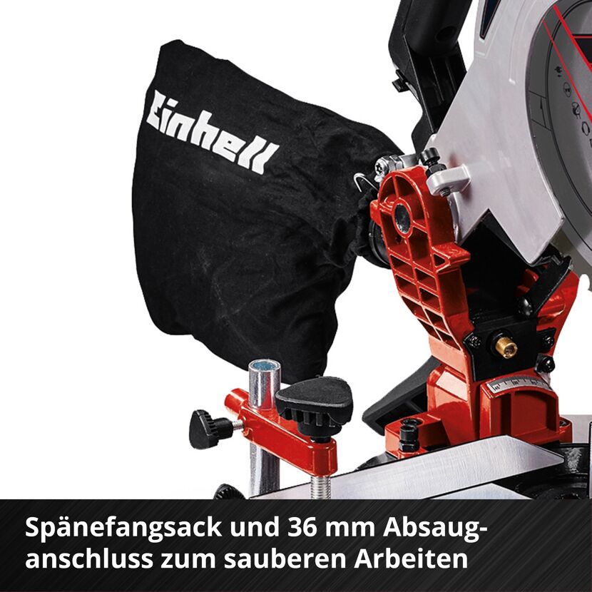 Einhell Akku-Kapp- und Gehrungssäge mit Spänefangsack