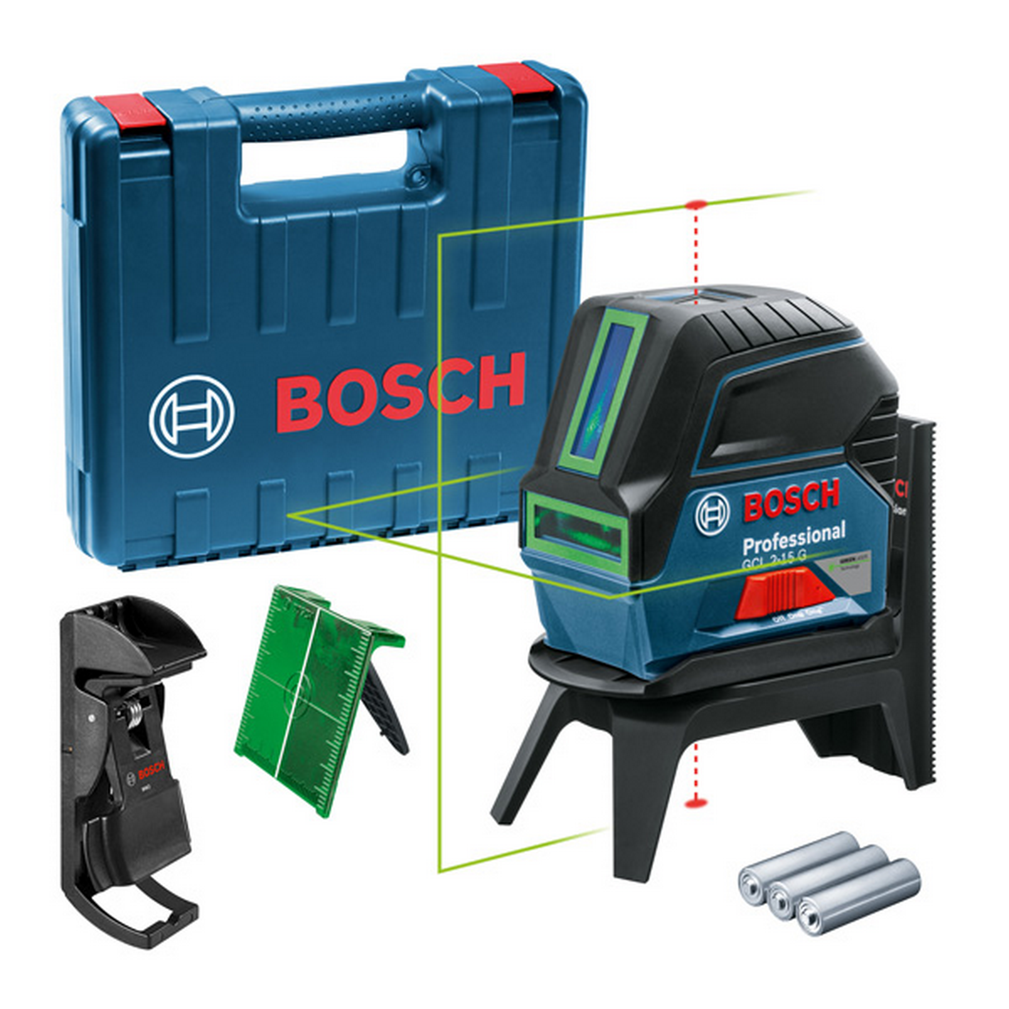 Kombilaser 'Professional GCL 2-15 G' mit Laserzieltafel und Halterung