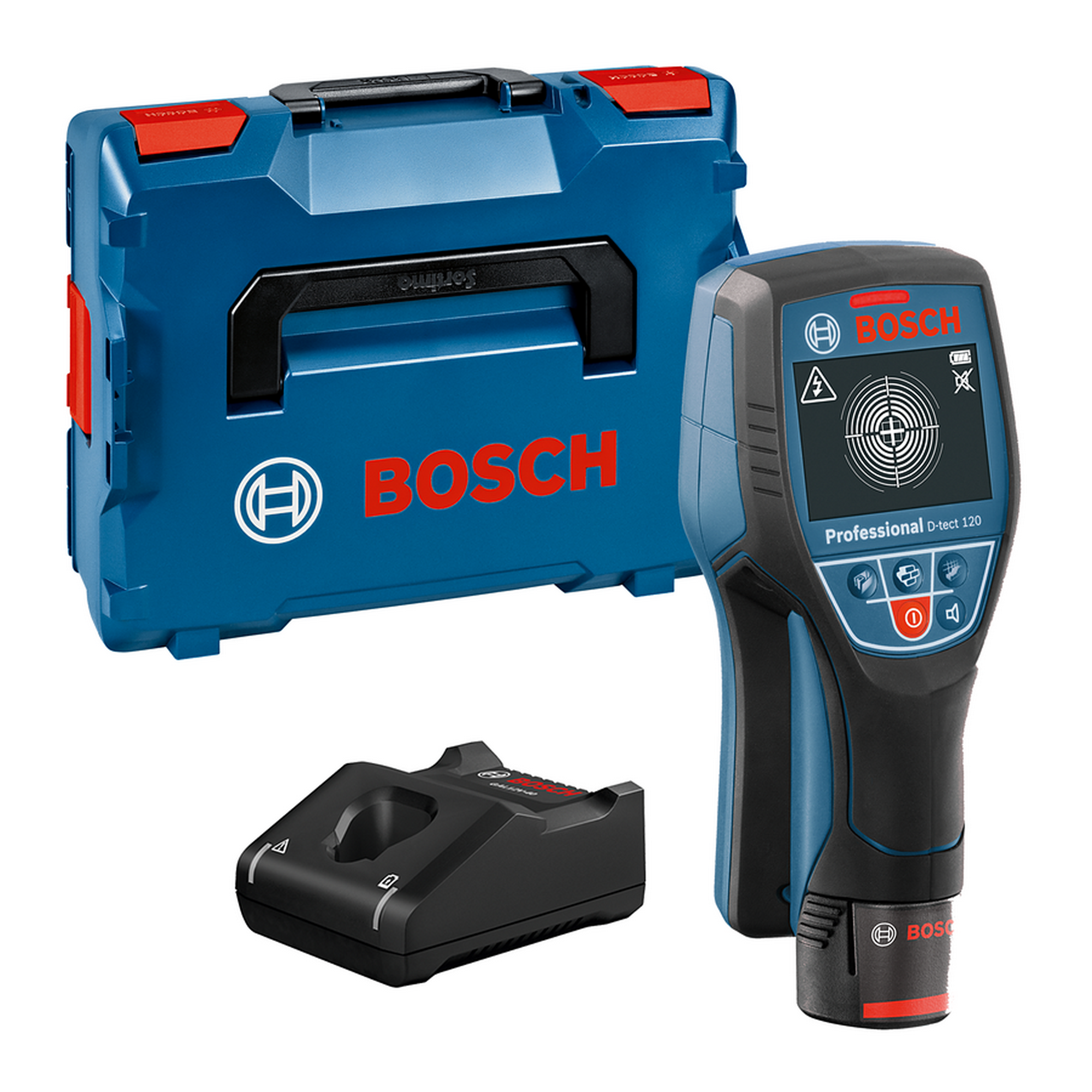 Ortungsgerät 'Professional D-tect 120' mit Akku und Ladegerät für Strom, Metall und Holz