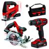 Einhell Akku-Maschinen-Set mit Stichsäge, Handkreissäge, Bohrschrauber und Tasche