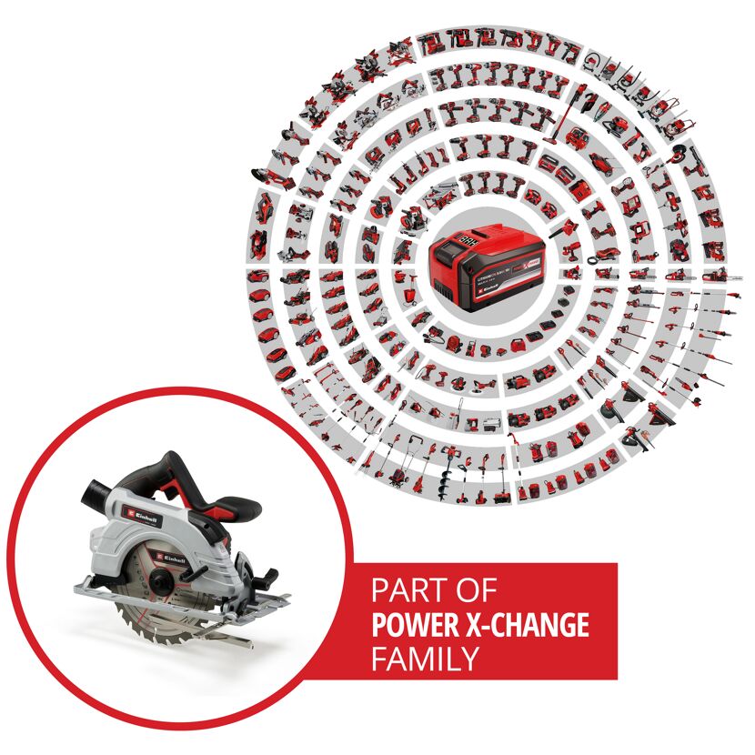 Einhell Akku-Handkreissäge und Power X-Change Geräte