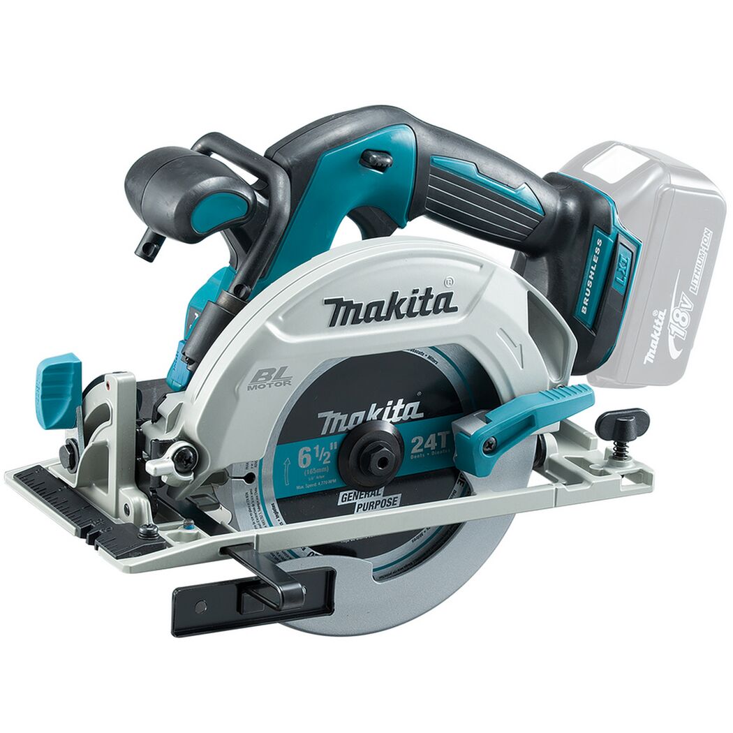 Akku-Handkreissäge von Makita mit Sägeblatt