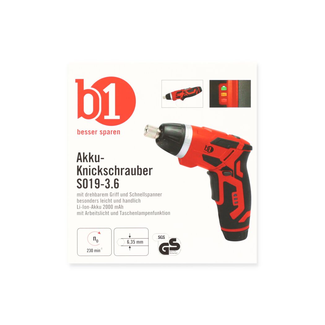 b1 Akku-Knickschrauber S019-3.6 rot-schwarz