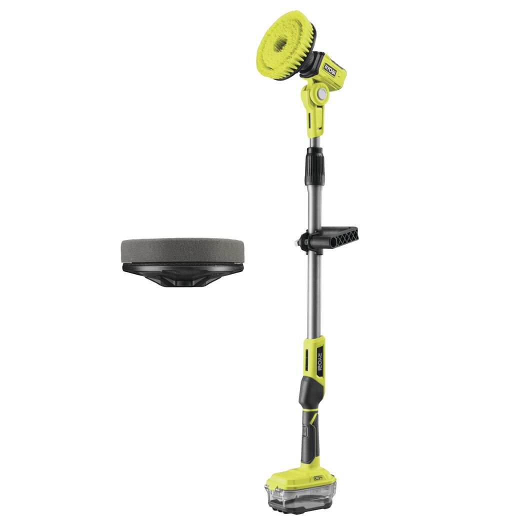 RYOBI Akku-Teleskopbürste mit zwei Bürstenaufsätzen