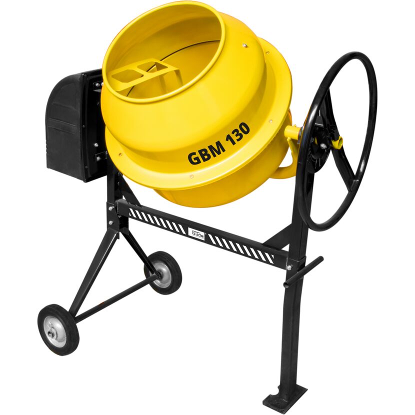 Gelber Betonmischer GBM 130 von Güde