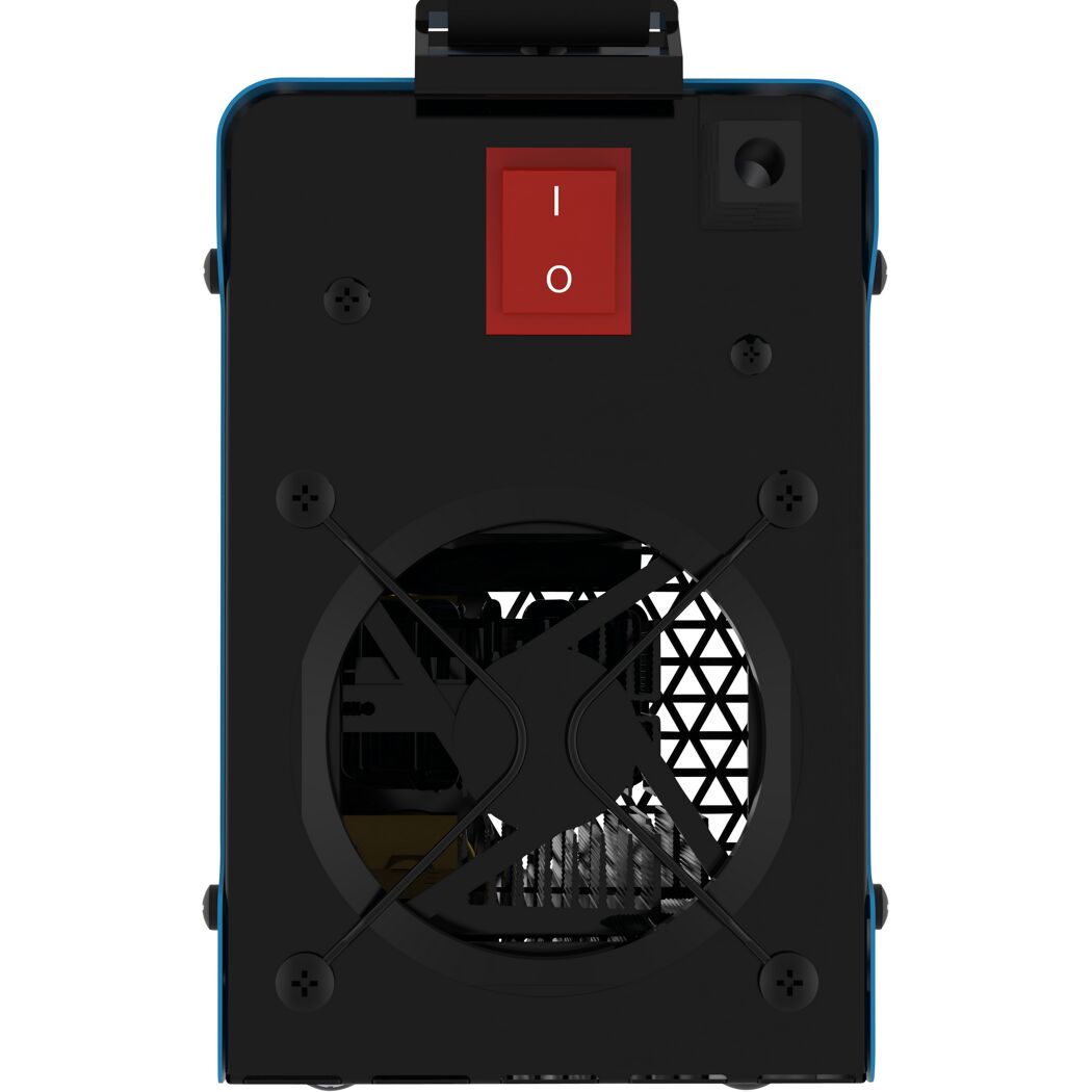 Rückseite des Inverter Schweißgeräts GIS 121 mit Lüftungsgitter.
