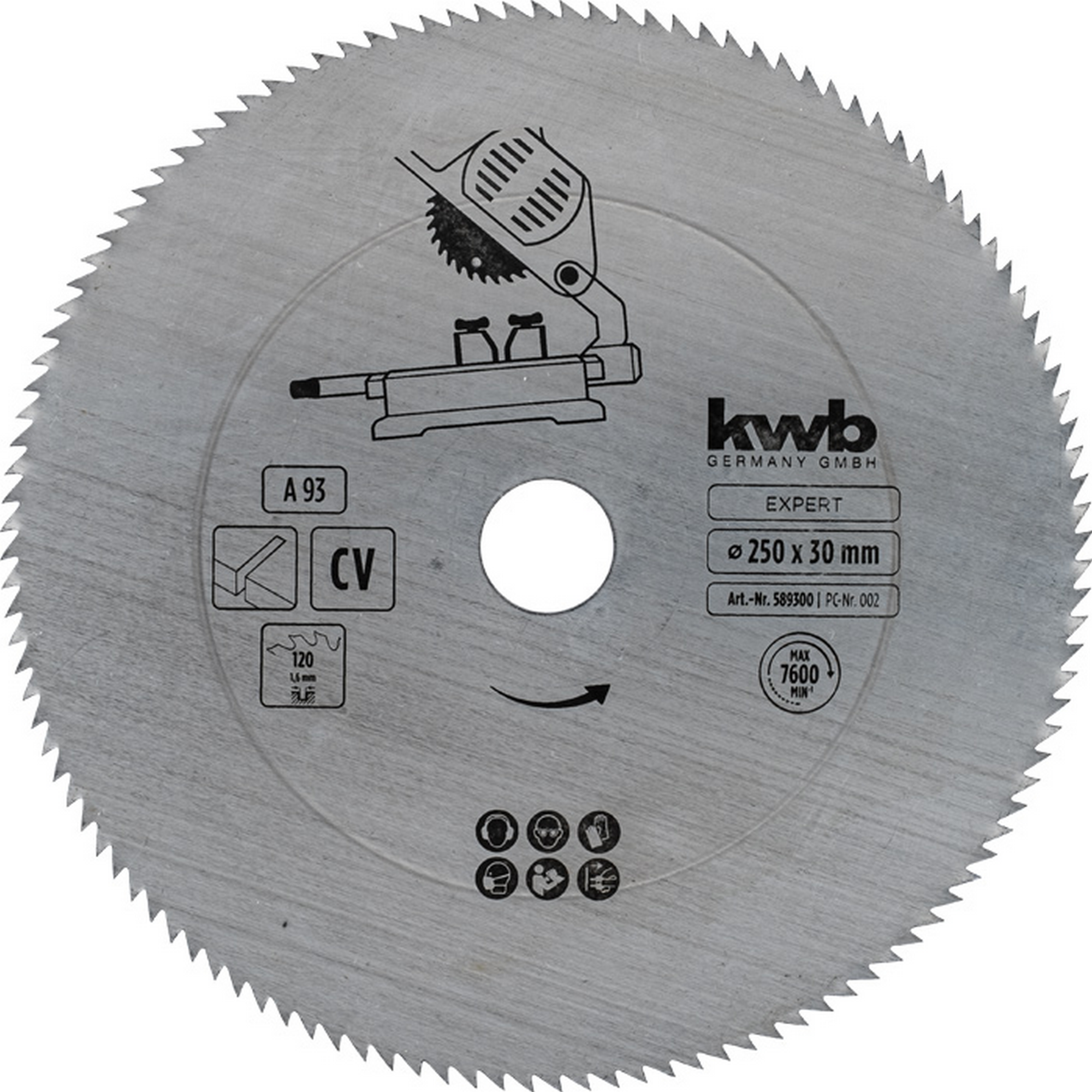 Kreissägeblatt CV 120 Zähne Ø 250 x 30 mm