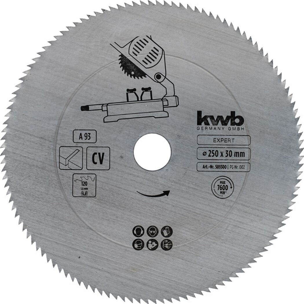 Kreissägeblatt CV 120 Zähne Ø 250 x 30 mm