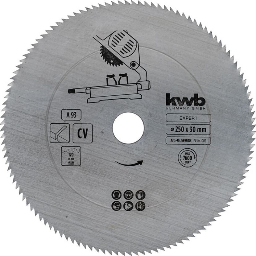 Kreissägeblatt CV 120 Zähne Ø 250 x 30 mm