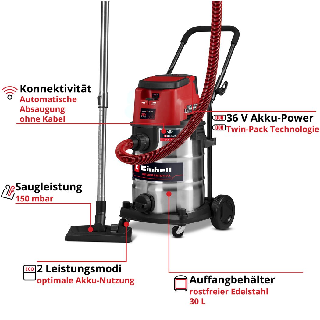 Akku-Nass-Trockensauger 'TP-VC 36/30 S Auto-Solo' ohne Akku