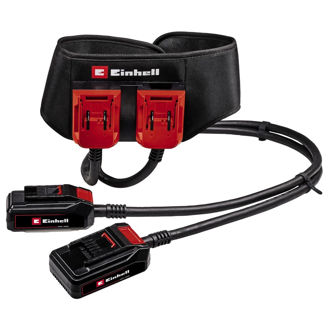 Einhell Akku-Gürtel mit zwei Akkus und Kabeln