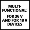 Multifunktional: Für 36 V und 18 V Geräte