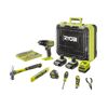 Ryobi Akku-Heimwerker-Set mit Bohrschrauber, Hammer und weiterem Werkzeug