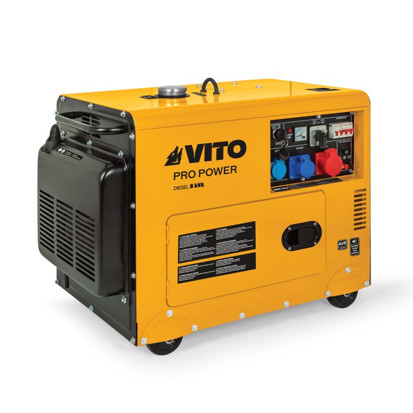 Gelber Stromerzeuger von vito Pro Power
