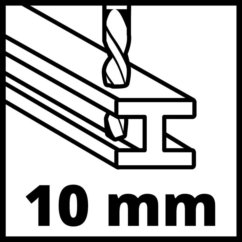Bohren in Metall mit 10 mm Bohrer