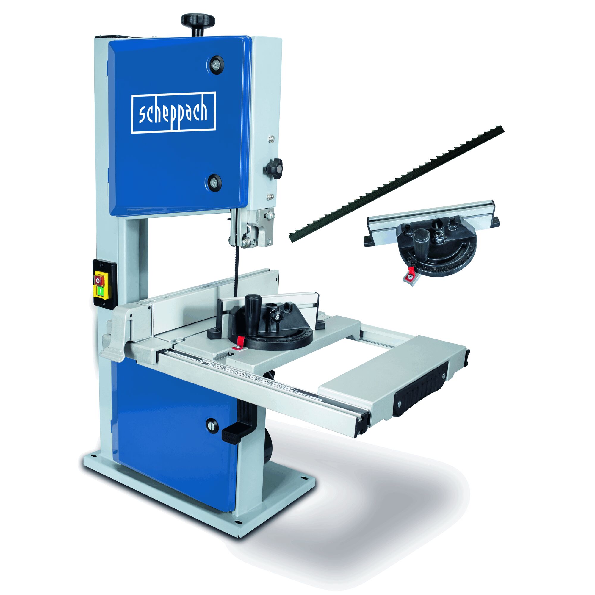 Blau-silberne Bandsäge von Scheppach