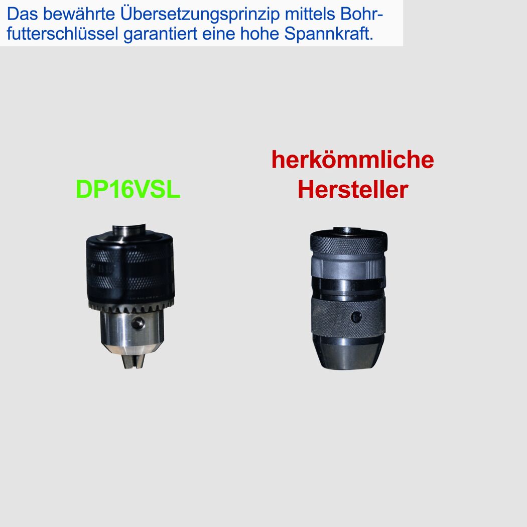 Bohrfutter DP16VSL und herkömmliches Bohrfutter