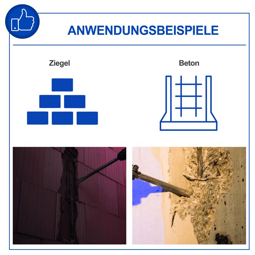 Abbruchhammer auf Ziegel und Beton