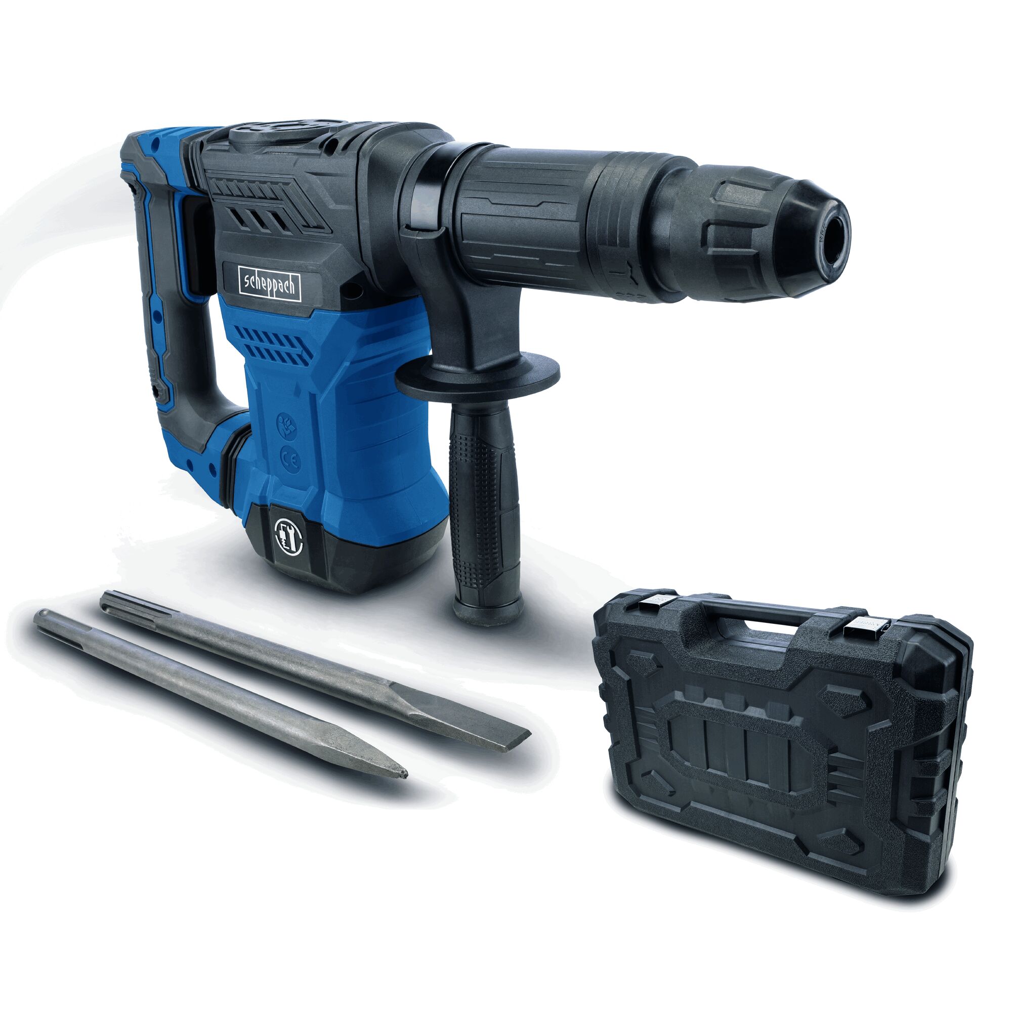 Abbruchhammer Scheppach AB1500X mit Meißeln und Transportkoffer