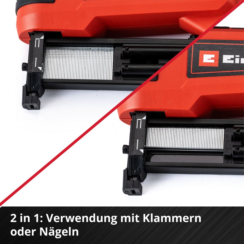 Einhell Akku-Tacker TE-CN 18 Li mit Klammern und Nägeln