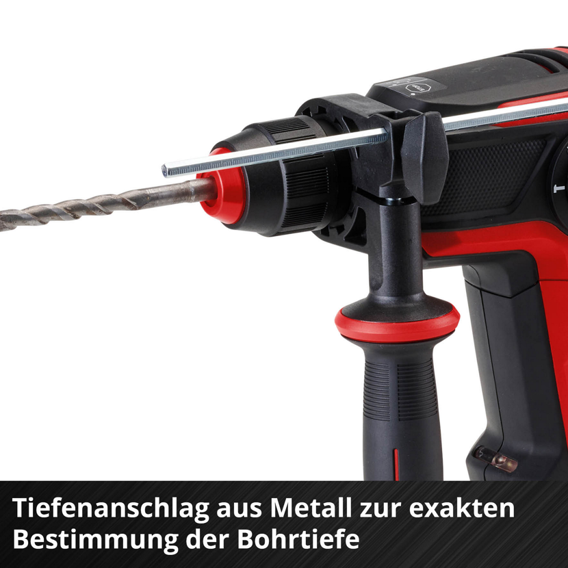Akku Bohrhammer mit Tiefenanschlag und Bohrer