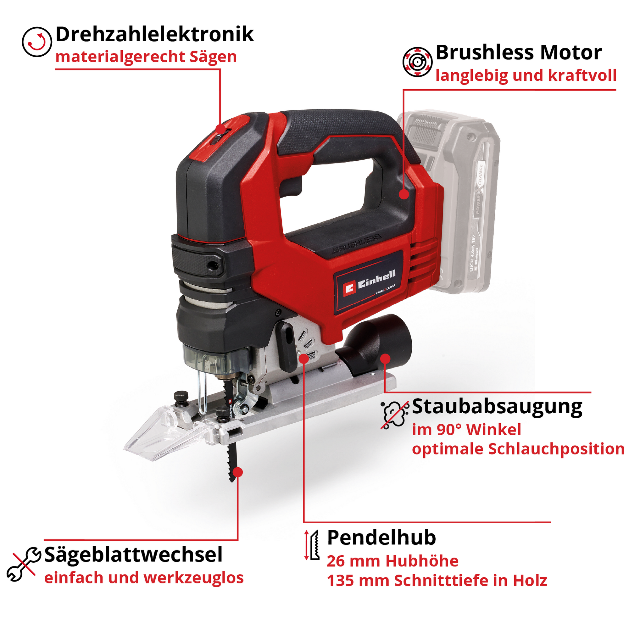 Akku-Stichsäge 'TP-JS 18/135 Li BL - Solo' ohne Akku und Ladegerät + product picture