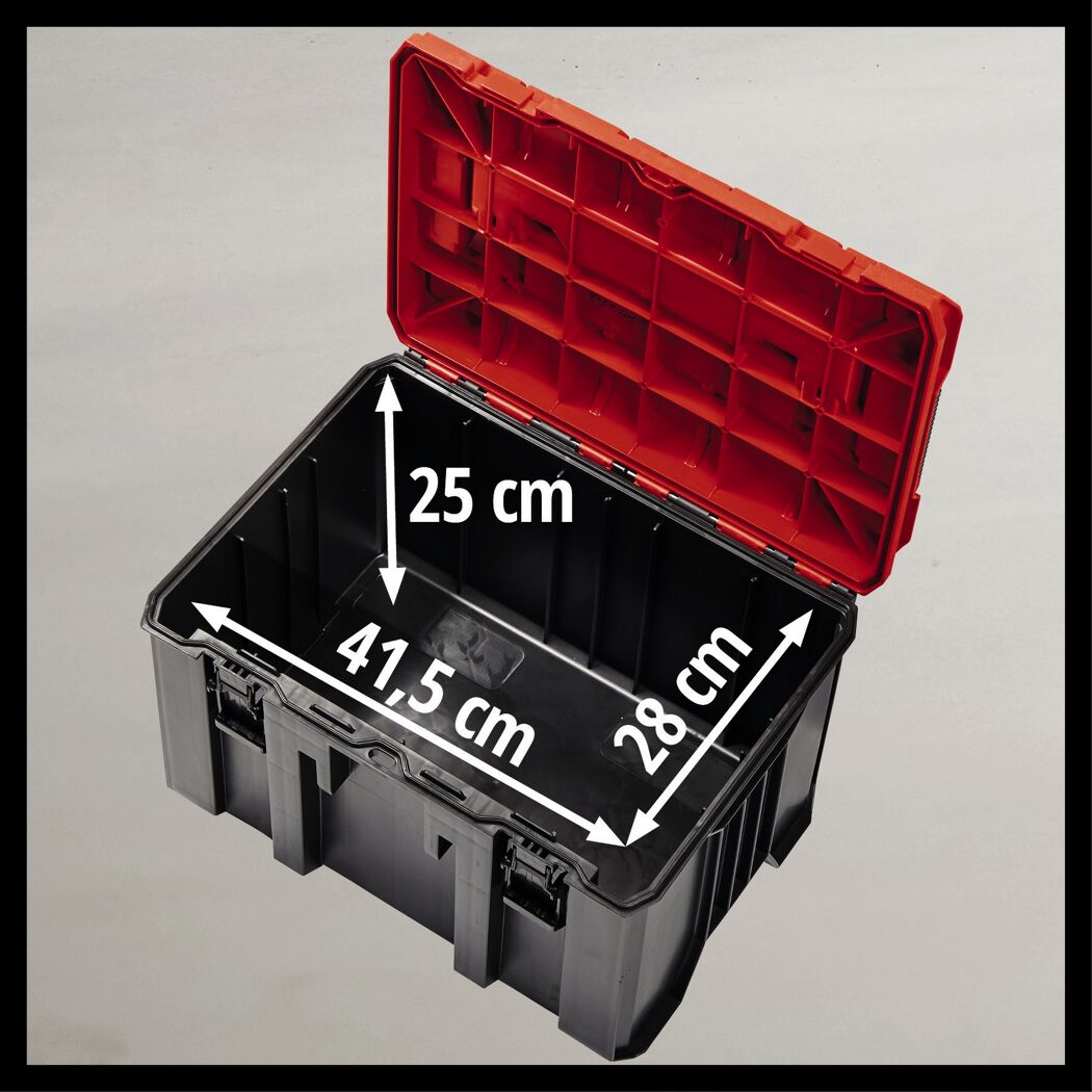 Schwarzer Systemkoffer E-Case M geöffnet