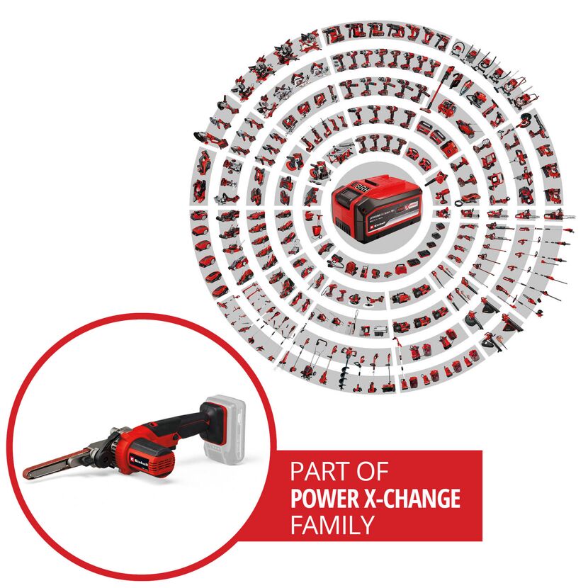 Einhell Akku-Bandfeile TE-BF 18 Li, Teil der Power X-Change Familie