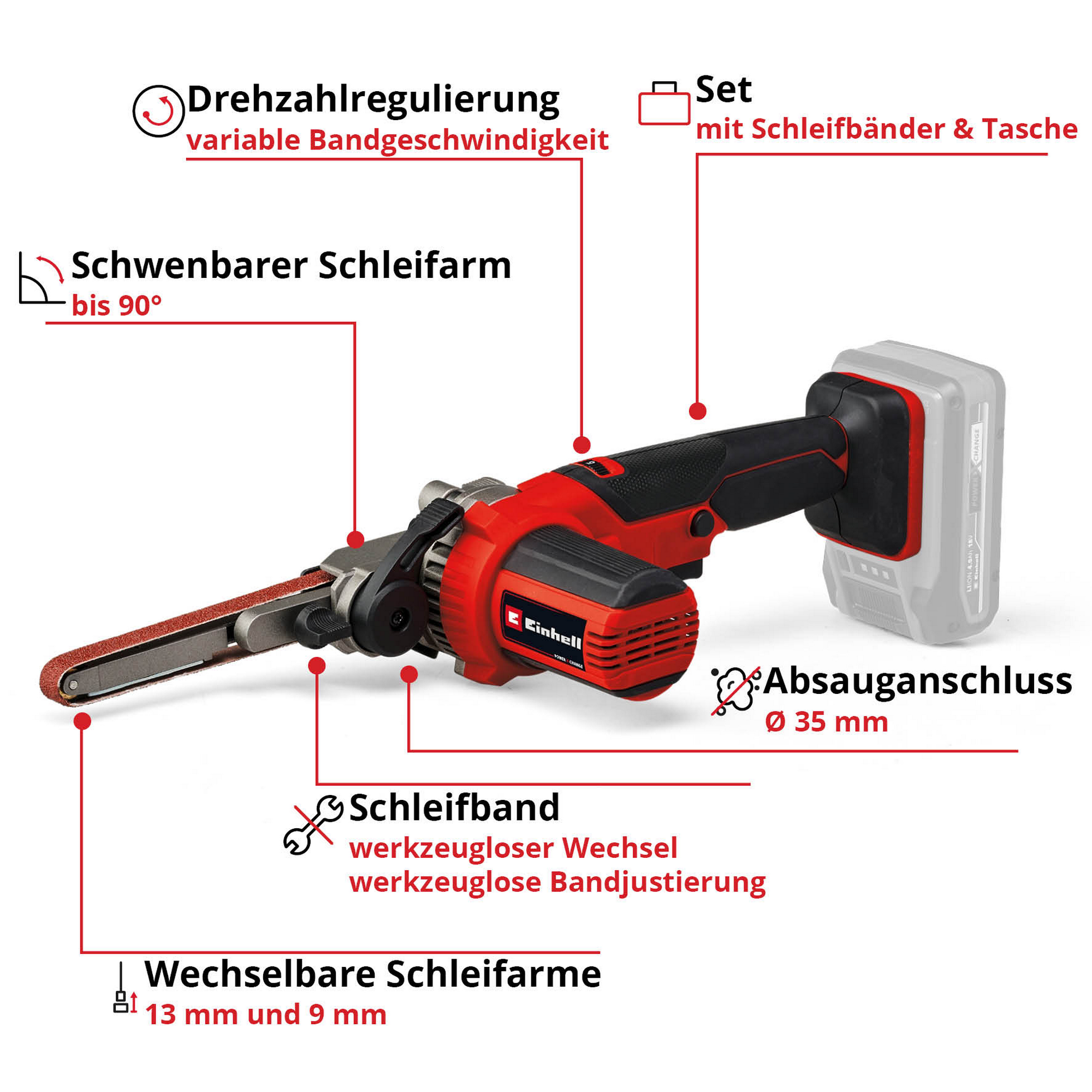 Akku-Bandfeile 'TE-BF 18 Li-solo' ohne Akku und Ladegerät + product picture